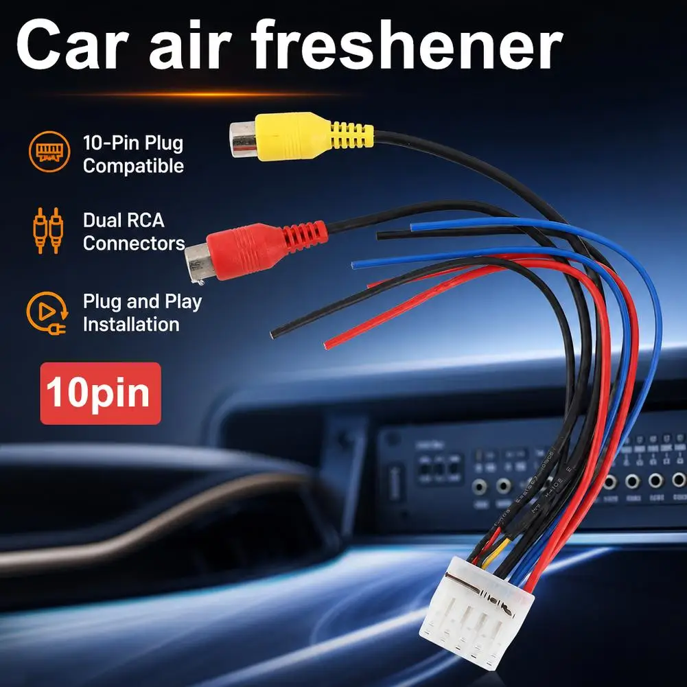 10-Pin Car Stereo Wiring Harness Plug-and-Play Radio Adapter for Aftermarket Receiver Upgrade ﻿
