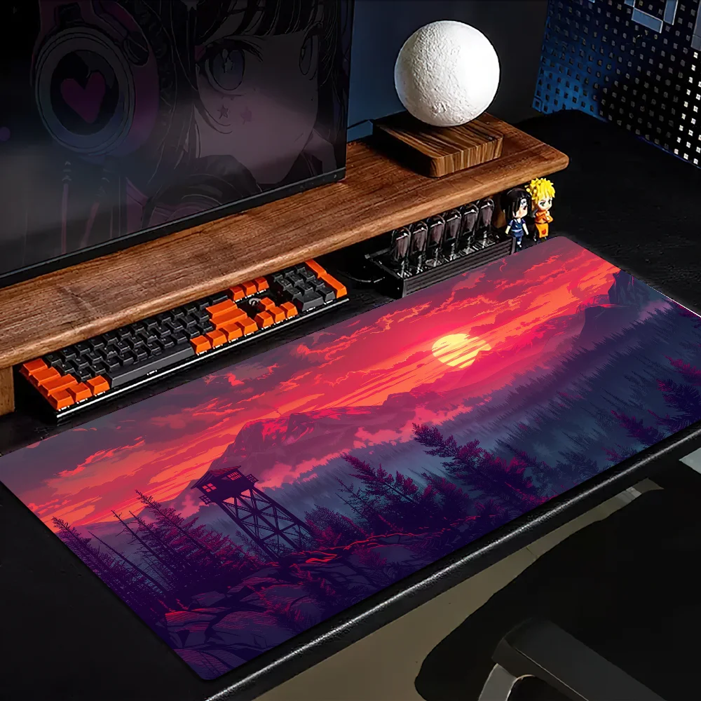 لوحة ماوس ألعاب كرتونية مخصصة ، حصير لوحة المفاتيح ، حصيرة مكتب ، إكسسوارات لغرفة نوم الفتيات المراهقات ، جلد غابة ساعة النار ، أنيمي #3