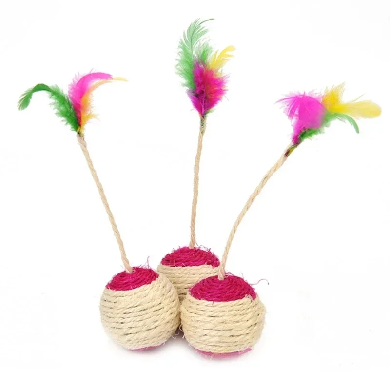 1-3pcs Feather Toys Training Kittens Pet Cat's Accessories Scratching Ball Things for Cats Supplies Products Home Garden