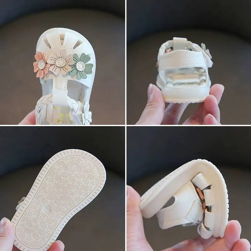 2026 New Baby Girls Sandals Soft Sole Closed Toe Non Slip Toddler Walking Shoes For 0-3 Years Old Infant Summer First Walkers