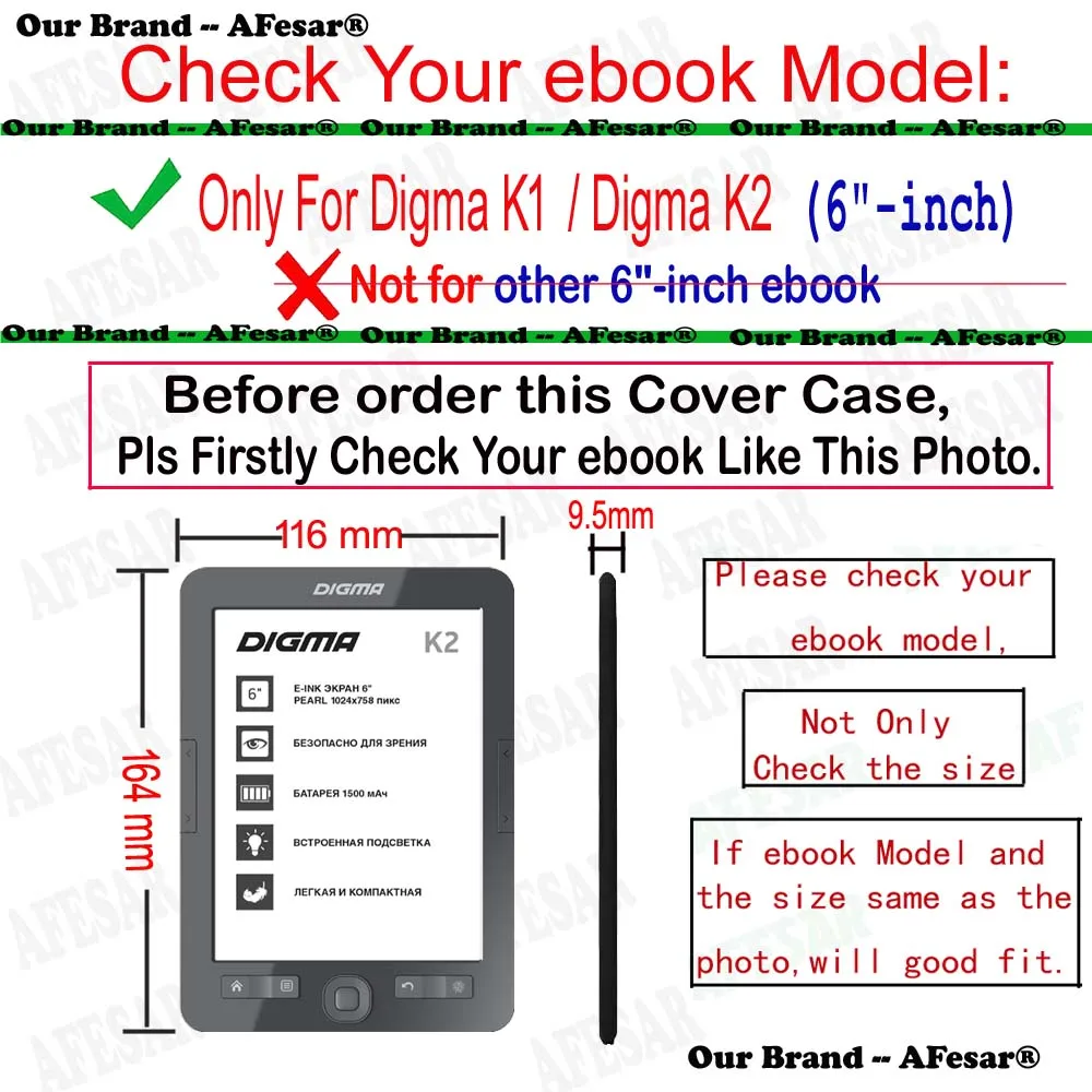 Nuova custodia per eReader Digma K1, copertina a libro Flip per custodia in pelle per Tablet Digma K2 Ebook