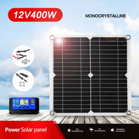 400W Solar Panel Kit Complete Dual 12V 5V DC USB With 10A-100A Solar Controller Power Solar Cells for Car Yacht RV Battery Charg