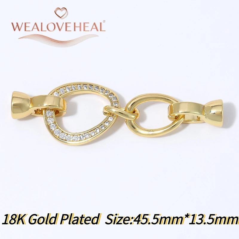 18K vergoldeter Messing-Doppelring mit Perlenverschluss, mikrobesetzter CZ-Oval-Verbindungsstück mit Schalenenden für DIY-Schmuckherstellung – Detail 19