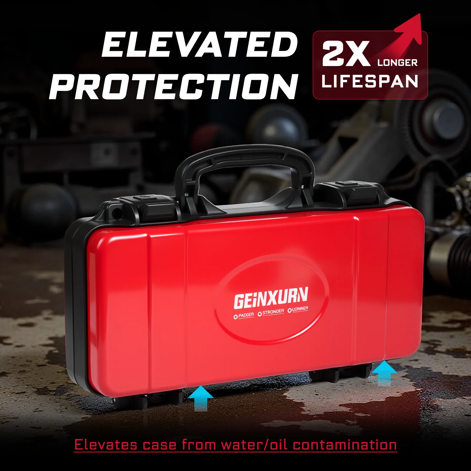Geinxurn 11”Tools Box,Portable Steel Heavy-duty Tool Case with Safety Latch and Handle for Tools Storage and Organizers,Home DIY
