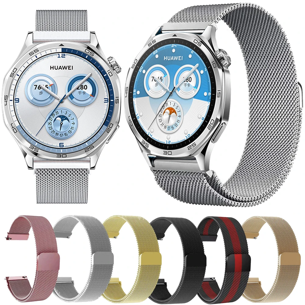 

22mm 20mm Milanese Loop Strap for Huawei Watch GT4 5/Pro 46mm/4pro GT3 Metal Bracelet for For Honor magic Watch 2 42mm 46mm Band