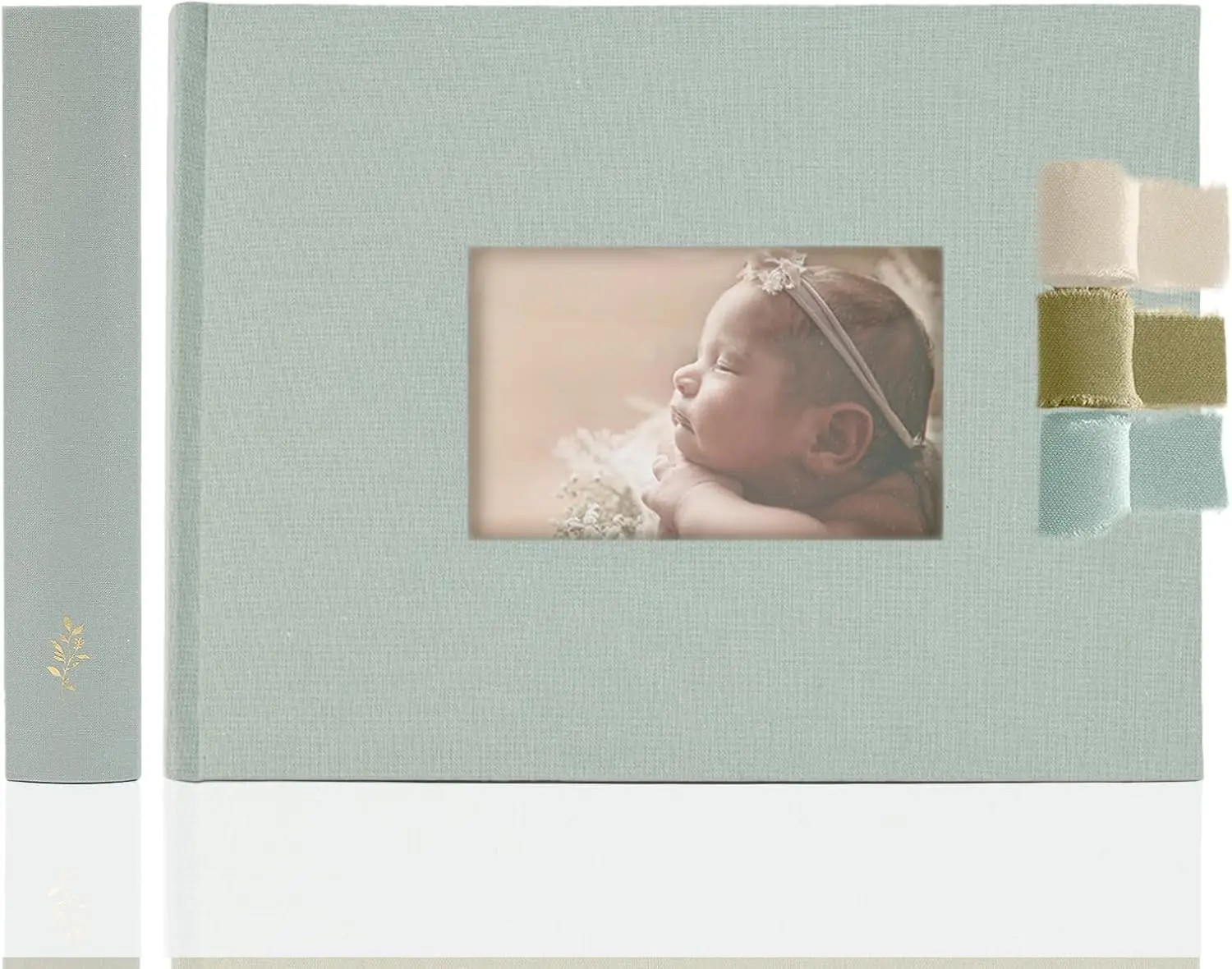 

Premium Scrapbook Album with Window and Writing Space – 60 Pages holds 200 Photos of Different Sizes – Wedding, Baby,