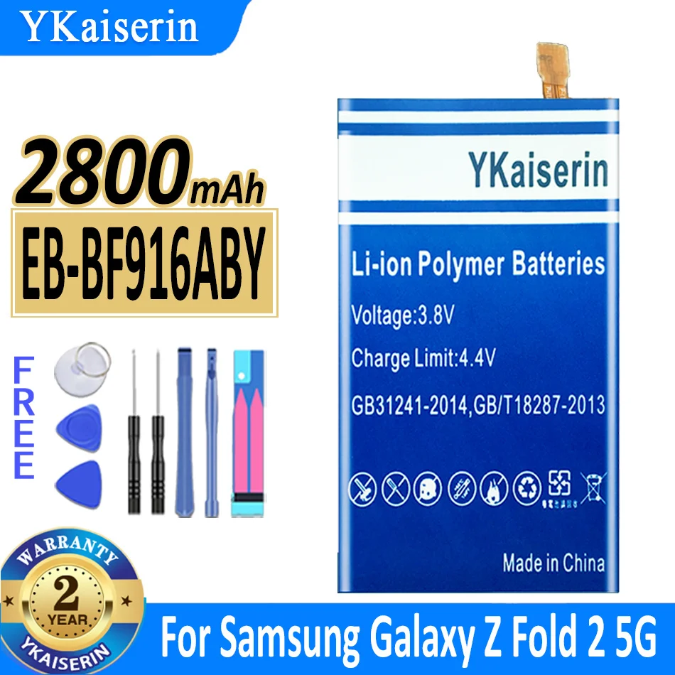 

2800mAh/2900mAh YKaiserin Battery EB-BF917ABY EB-BF916ABY For Samsung Galaxy Z Fold 2 Fold2 5G SM-F916 Bateria