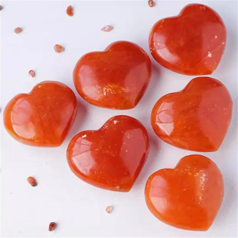 Natural crystal red Lapis Lazuli love hand play crystal raw stone mine standard home desktop decoration heart