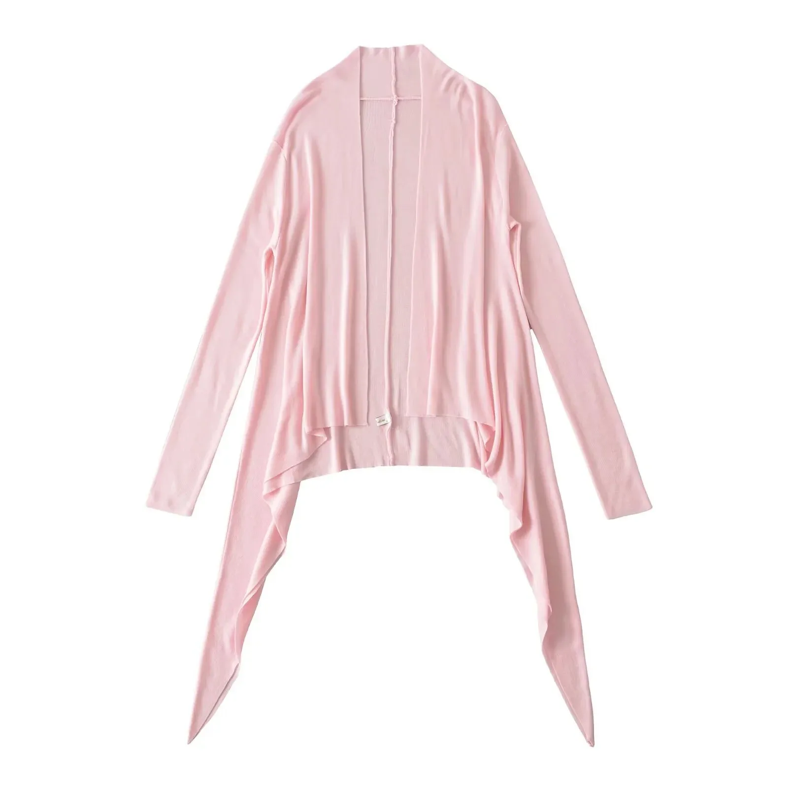 

Осенний нерегулярный ленивый стиль, куртка-кардиган для женщин, новинка 2025 года, универсальный крутой утягивающий вязаный однотонный топ, верхняя одежда 3ETD