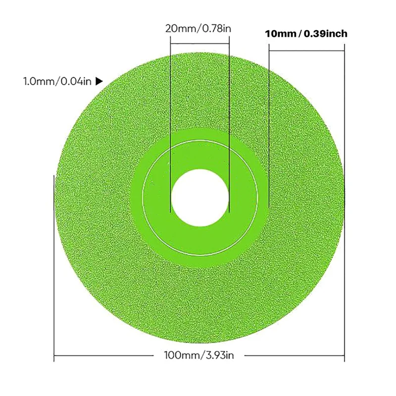 6개입 100mm 암석 슬래브 연삭 디스크 유리 절단 디스크, 앵글 그라인더 타일 암석 슬래브 절단 및 앵글 그라인더 디스크-A74P용
