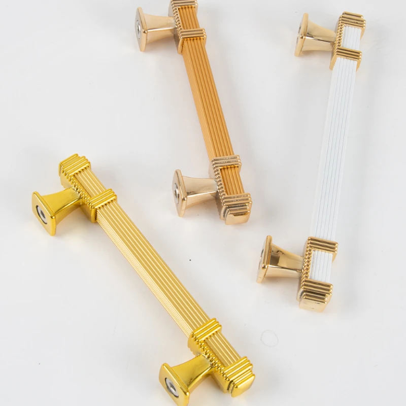 European-Style Aluminum Alloy Two-Tone Vertical Stripe Handles Square Cabinet Shoe Cabinet Drawer Wardrobe Door Pulls