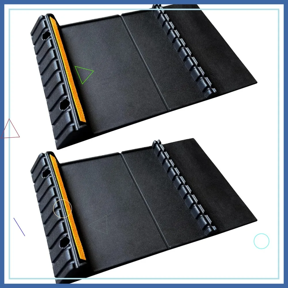 

Heavy Duty Rubber Parking Mat for Garage Floor - Wheel Stop with Reflective Yellow Targets, 2 Pack