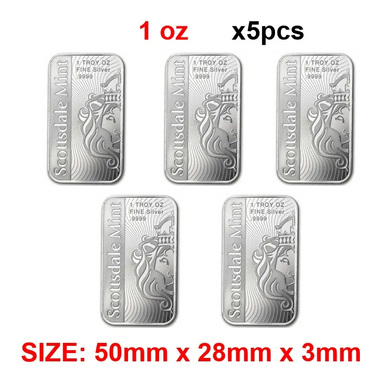 Replica 10 oz Scottsdale Vortex Silver Bar USA 10 oz Silver Bar Zinklegering Verzilverd Bullion Craft Gifts