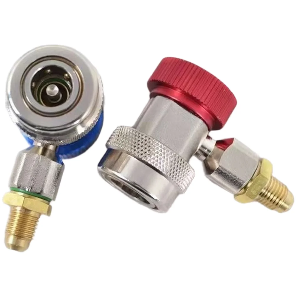 R134A Cooling System Quick Coupling Adjustable High Low Pressure Pair for Automotive Air Conditioning Copper Made