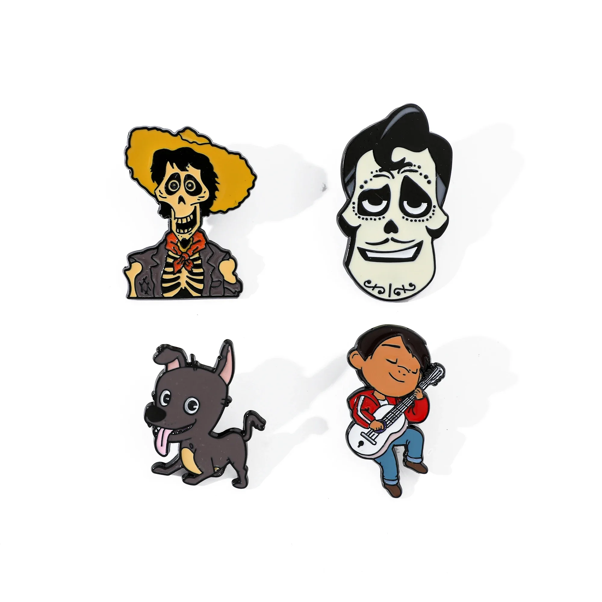 4 Pc Anime Coco Brooch Creative Miguel Riveras Enamel Pin Fashion Hector Rivera Metal Badge Jewelry Backpack Clothing Accessorie