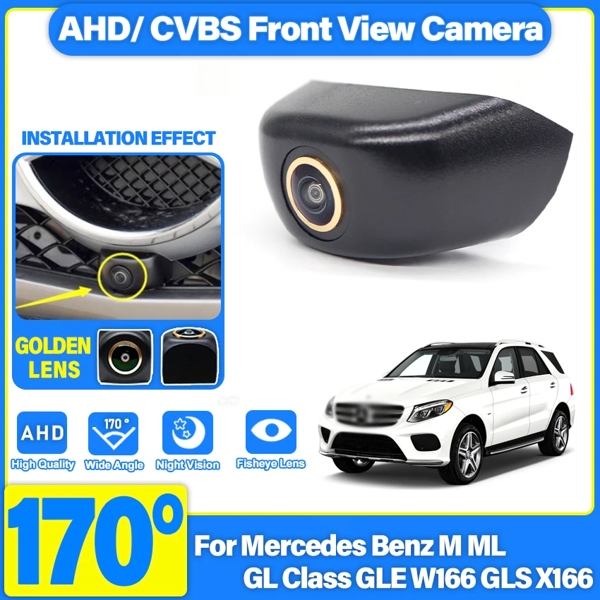 CCD AHD Car Front View Camera For Mercedes Benz M ML GL Class GLE W166 GLS X166 Night Vision Front View Grille Camera