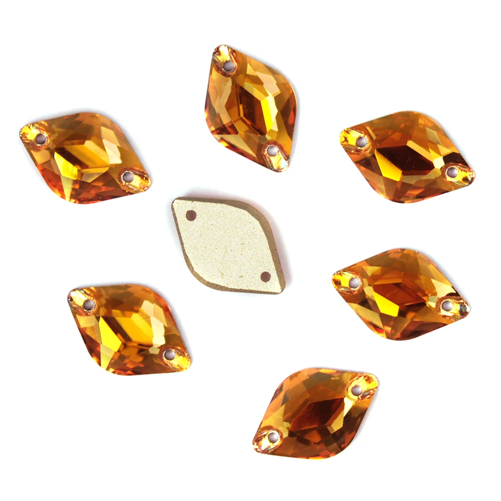 YANRUO Sunshine Metallische Tropfen-Quadrat-Glas-Nähkristall-Strasssteine zum Aufnähen, Steine für Handarbeiten, Applikationen, Schmuckherstellung, DIY-Steine – Detail 3