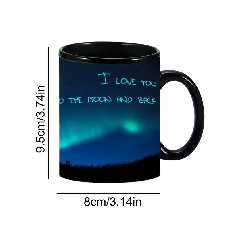 Heat Changing Reveal Mug Color Changing Ceramic Coffee Cup Northern Lights Design Cool Coffee Tea Magic Color Change Cup Ceramic