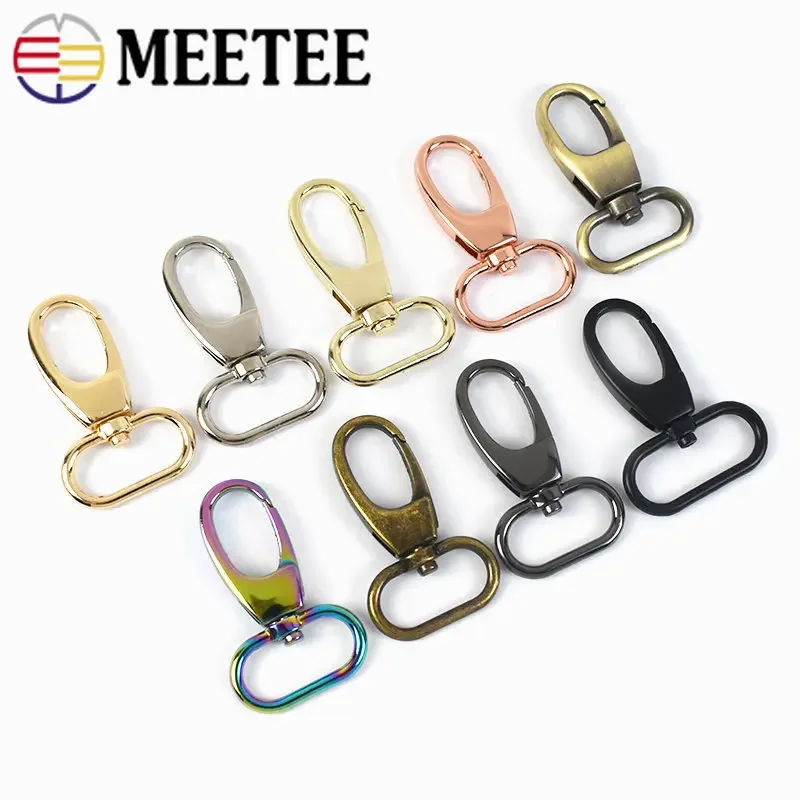 5/10/20Pcs 19/25/32/38mm Metal Swivel Buckles For Bag Strap Webbing Belt Clasp Handbag Adjuster Hooks DIY Hardware Accessories