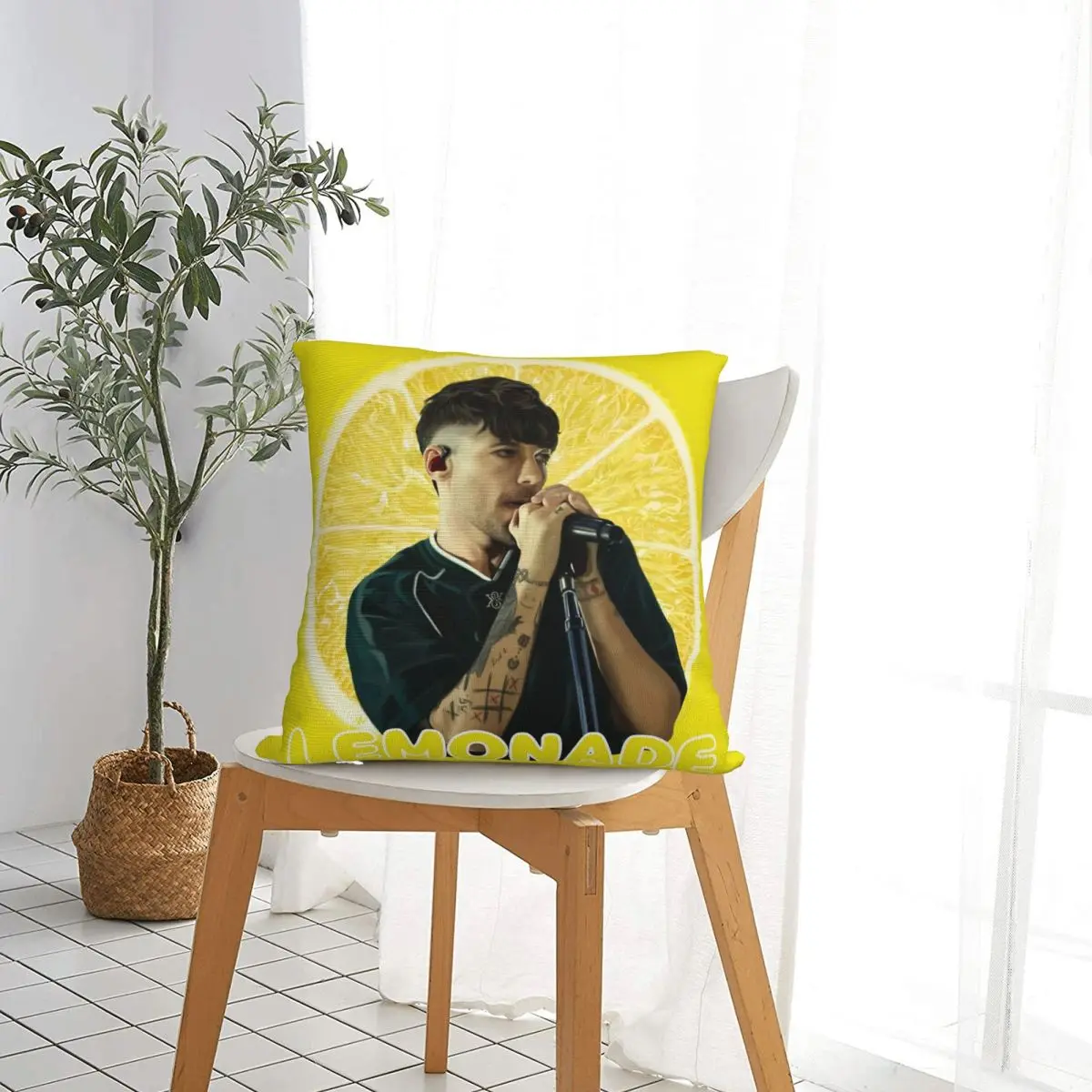 Singer Louis Tomlinsons Lemonade Square Pillow Covers Seat Cushion Cover Funny Home Decoration Pillow Cover 40*40