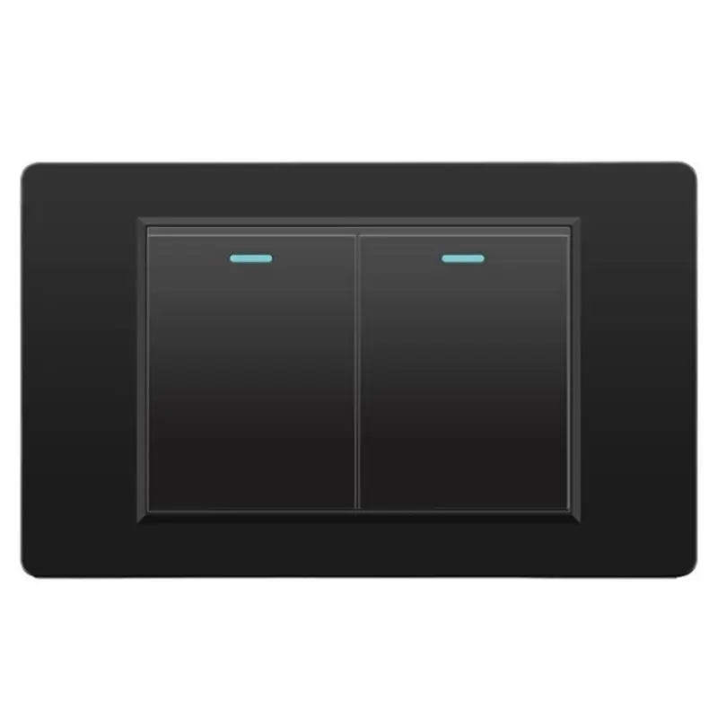 

AEE8-Wall Electrical Switches Light Switch 118Mmx74mm Tempered Glass Panel Mechanical Button Switch