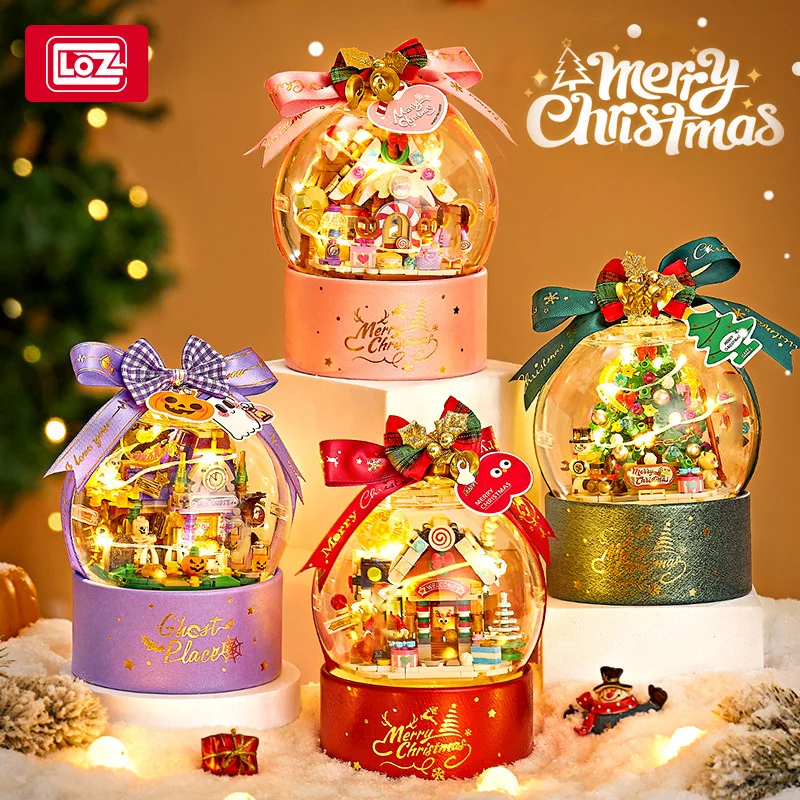 

LOZ-1306 Bobo Ball Christmas Tree Christmas House Creative model of Santa Claus assembled girls children's block Christmas toys