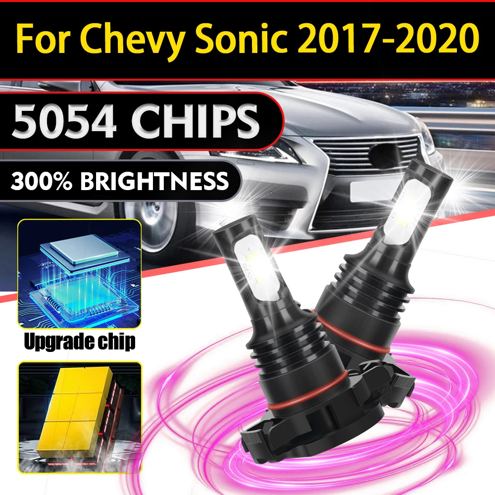 

2Pcs Fog Lamps 20000LM 5202 Auto Front Fog Lights 100W Plug And Play 360 Degree Lighting For Chevy Sonic 2017 2018 2019 2020