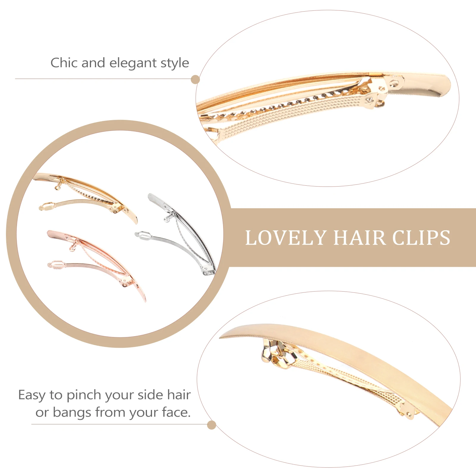 

6pcs Clips Brushed Ponytail Bright Color Girls Barrettes Fashion Accessories Hair Pins Wear Gifts