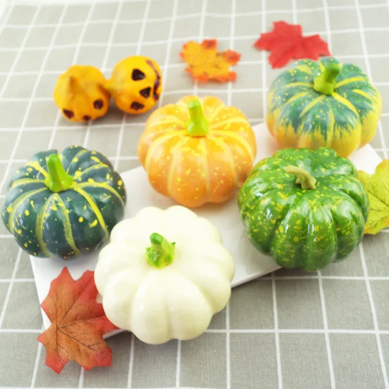 1pc Simulation Fruit Vegetable Artificial Fake foam pumpkin Kitchen Decoration Kids Gifts Teaching Props Christmas Party  Decor