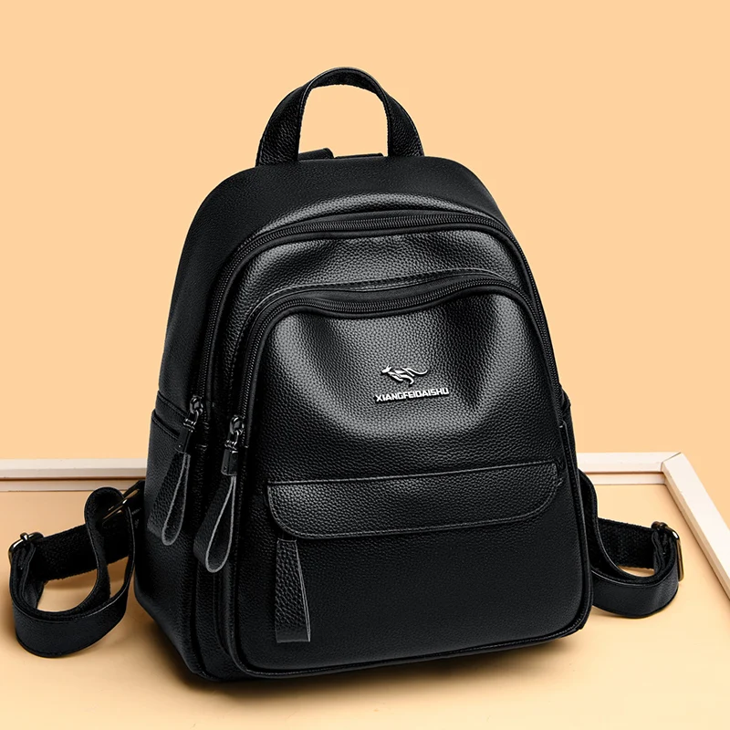 

Trendy Soft Leather Large Capaci Bapa Women's Travel Bag Faionable Versatile Commuter Sle Vertical Square ape