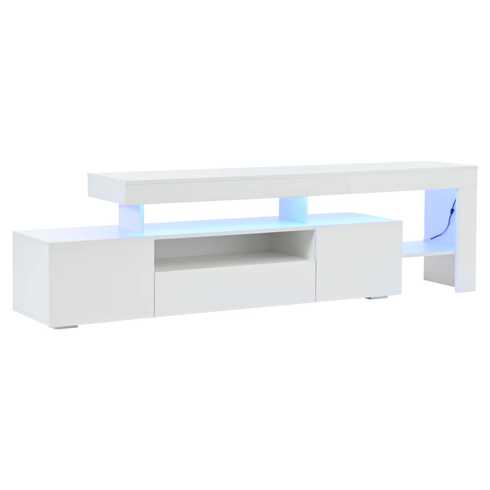 192 * 37 * 53 cm moderner Wohnzimmer-TV-Schrank mit 3 Schränken, TV-Ständer mit LED, Hochglanz-Lowboard, Kommode für 85-Zoll-Fernseher – Detail 19
