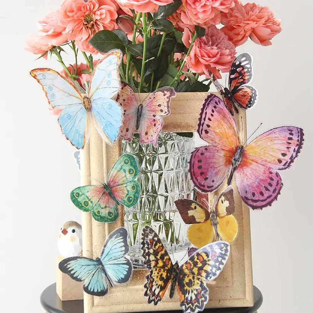 24/36 قطعة فراشة المائية ثلاثية الأبعاد ملصقات جدار الفراشات غرفة ديكور المنزل ذاتية اللصق جدارية لحفل الزفاف ديكور ذاتي الصنع الشارات