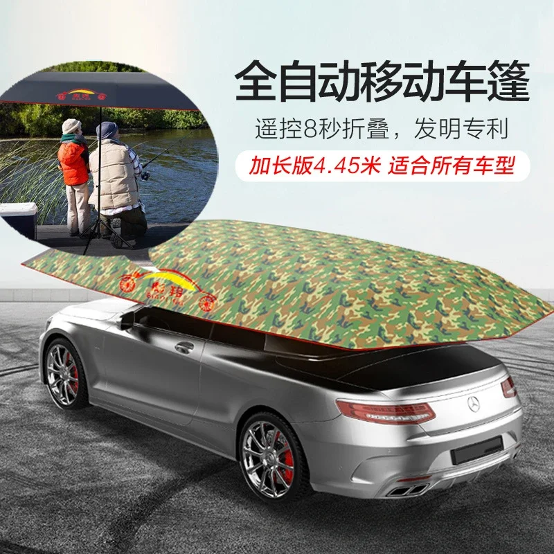 4.5 meters semi-automatic hood parasol, car cover, sun protection umbrella, intelligent remote control rainproof car cover