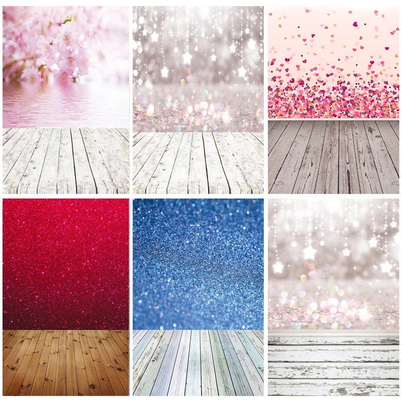 

Glitter Wood Planks And FloorPhotography Backdrops Props Lights and Shadows Dazzle Portrait Photography Background PPB-12