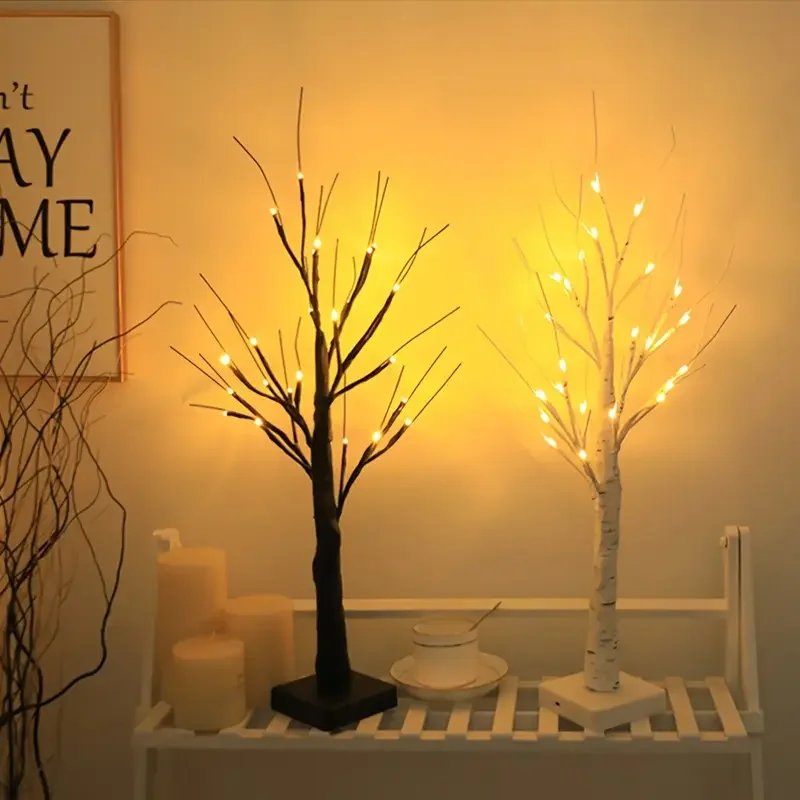 1 قطعة 24 LED فروع البتولا شجرة ضوء البطارية/USB بالطاقة شجرة مصباح للمنزل حفلة غرفة نوم داخلي الحلي مهرجان الديكور