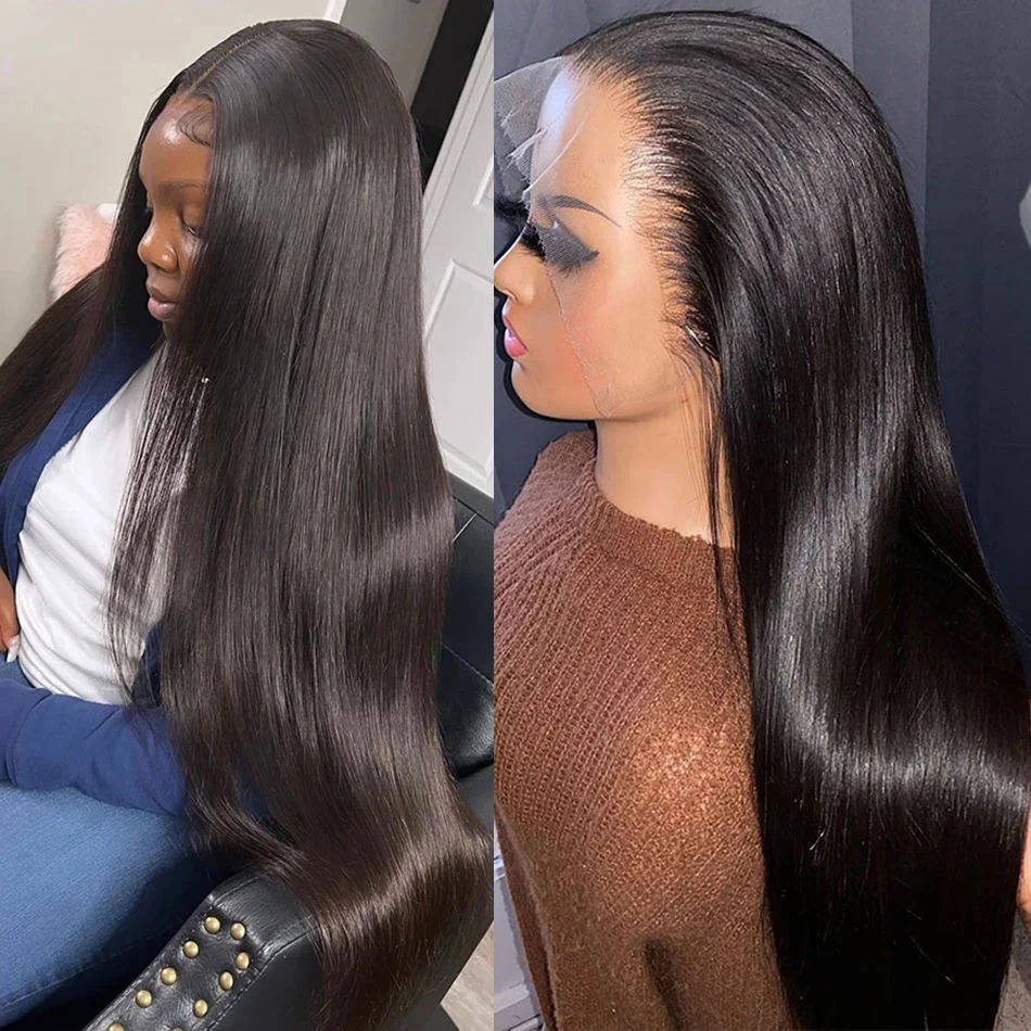 

30 36 дюймов 13x6 Бесклеевой Hd Парик Фронта Шнурка Длинная Кость Прямой Необработанный Вьетнамский Натуральный Черный 100% Парики Человеческих Волос Парик Фронта Шнурка