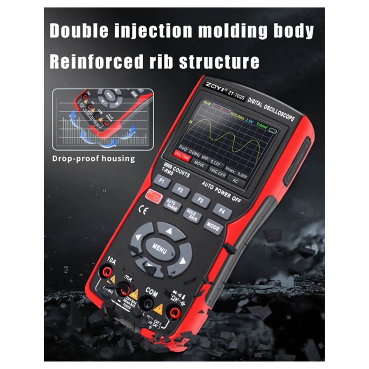 

AB52 702S Digital Oscilloscope High-Precision Dual Purpose Oscilloscope Multimeter 10MHZ Support Waveform Storage 702S Chinese
