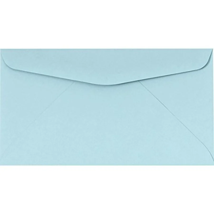 

LUXPaper #6 3/4 Business Envelopes Commercial Flap 3 5/8" x 6 1/2" Pastel Blue 60lb. Text 1000 Qty