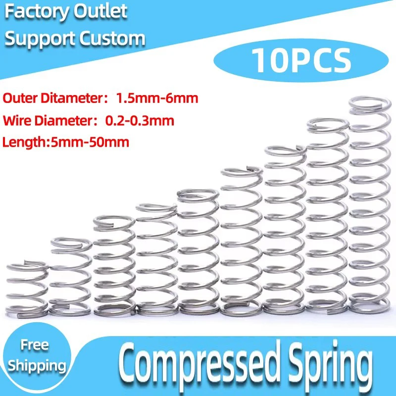 

10PCS Wire Diameter 0.7MM Spring Steel Compression Spring Y-Type Rotor Return Spring Compressed Spring