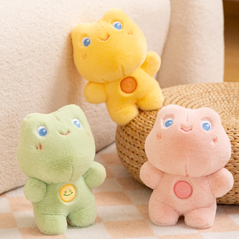 

23cm Kawaii Color Smiling Frog Plush Toy Fluffly Stuffed Soft Animal Frogs Doll Baby Appease Toys Sleeping Pillow for Kids Gifts