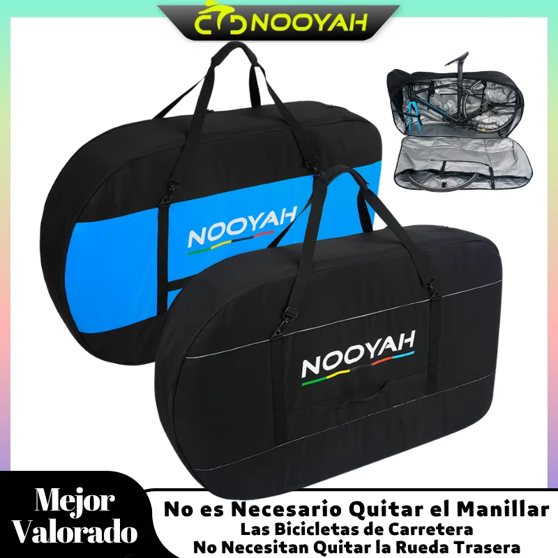 NOOYAH Bolsa de Transporte de Bicicleta Funda Protectora para Bicicleta de Carretera y MTB, 2 en 1 Plegable de tela de 3 Capas con Engrosamiento del Material