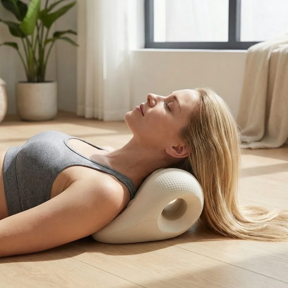 U-Shaped Contour Cervical Massage Pillow Soft EVA Material Fatigue Relaxation Chiropractic Pillow Multi-Purpose Use