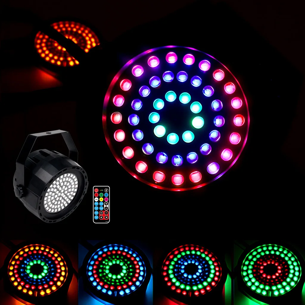 Professional LED Par RGB DMX512 Stage Light DJ Disco Lighting for Party Club Wedding Events Sound-Active Strobe Auto Mode