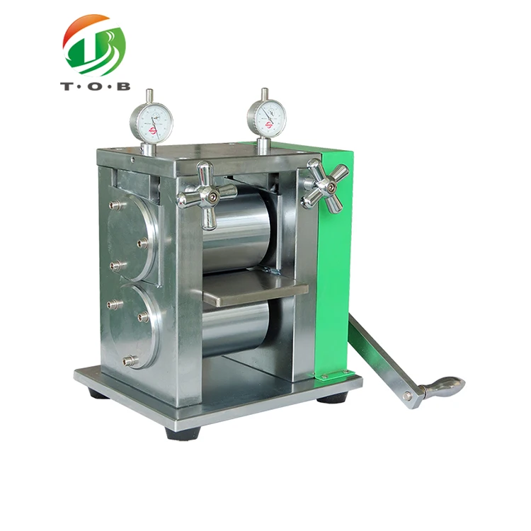 TOB Small Lab Manual Sheet Metal Rolling Roller Machine For Lithium Battery Electrode