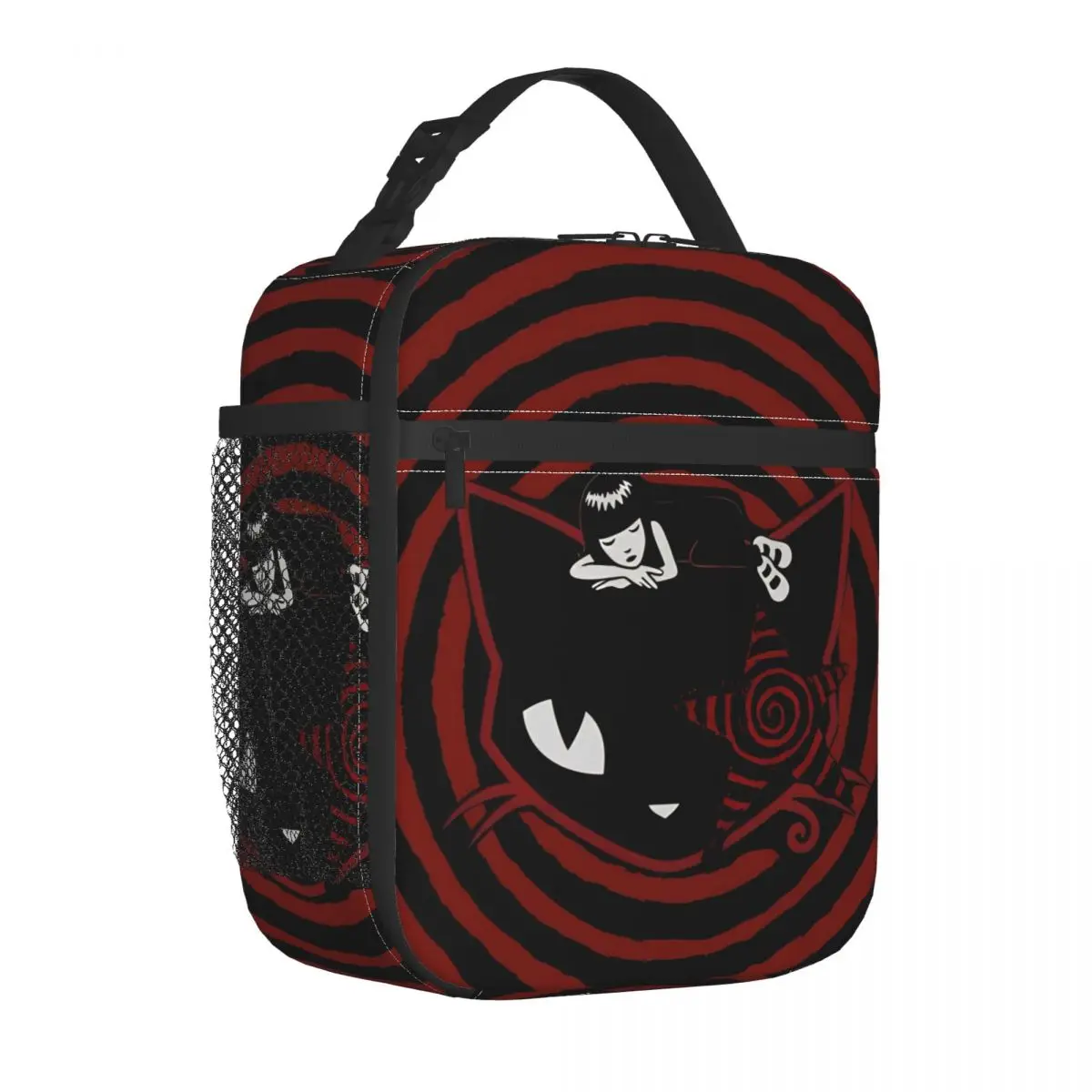 E-Emily The Strange Comics Insulated Lunch Bags Thermal Bag  Meal Container Portable Tote Lunch Box Bento Pouch Beach Outdoor