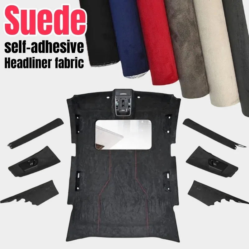 Auto Upholstery Fabric Self Adhesive Suede Headliner Fabric Car Roof Liner for Vehicle Interior Decoration Repair Velvet Suede