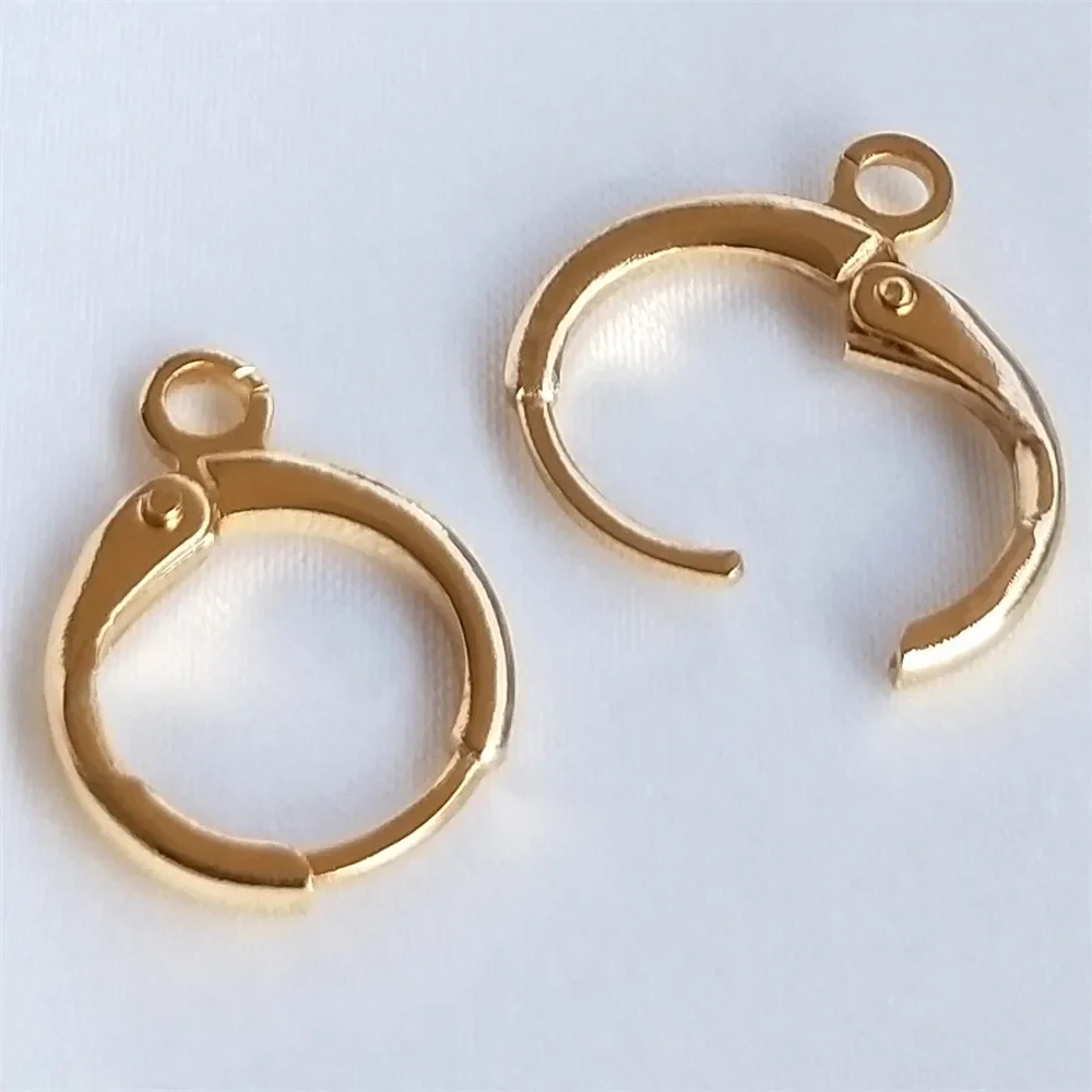 14K Gold-plated Round Ear Clip European Ear Buckle Diy Popular Hand-made Ear Accessories Materials in Europe and America E006