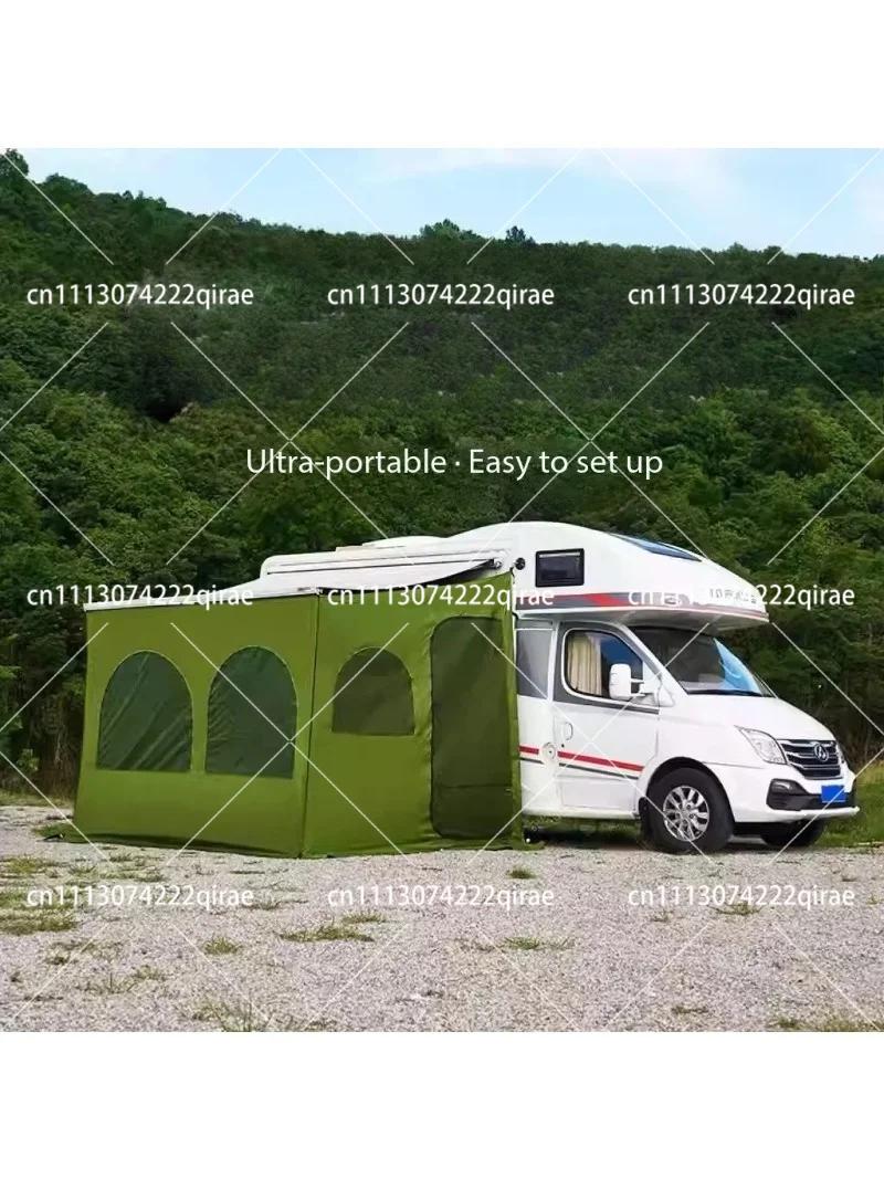 Campervan Tent with Awning, Caravan Privacy Room for Family, RV Sunshade Screen Room Outdoor Shelter