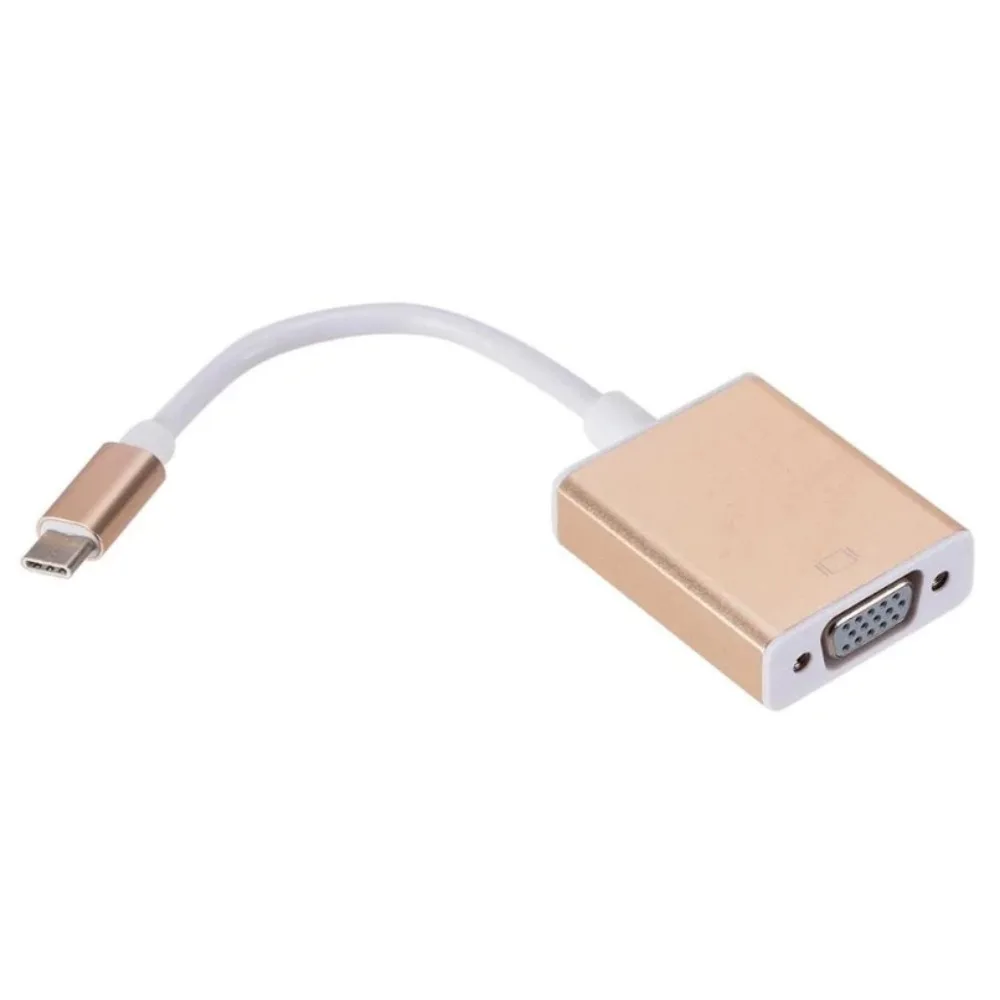 USBC To VGA Adapter USB 3.1 Type C Male To Female VGA Converter Cable 1080P FHD for Macbook 12 Inch Chromebook Pixel Lumia 950XL