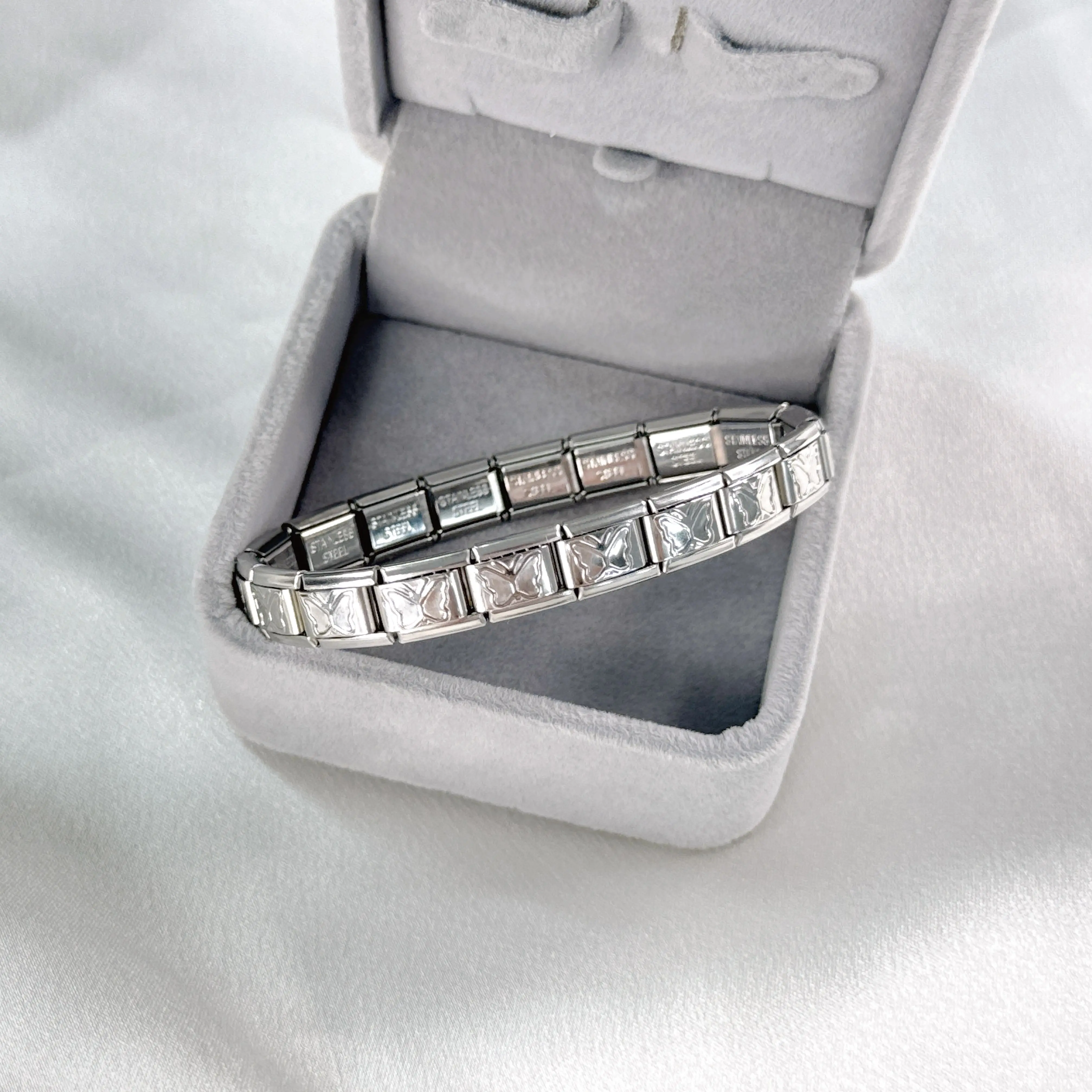 High Quality Fashion Women'S Bracelet Stainless Steel Bracelet Jewelry 9mm Wide Italian Elastic Charm Birthday Gift
